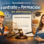 Imagen representativa del contrato de formación en alternancia que combina trabajo remunerado y formación teórica del trabajador