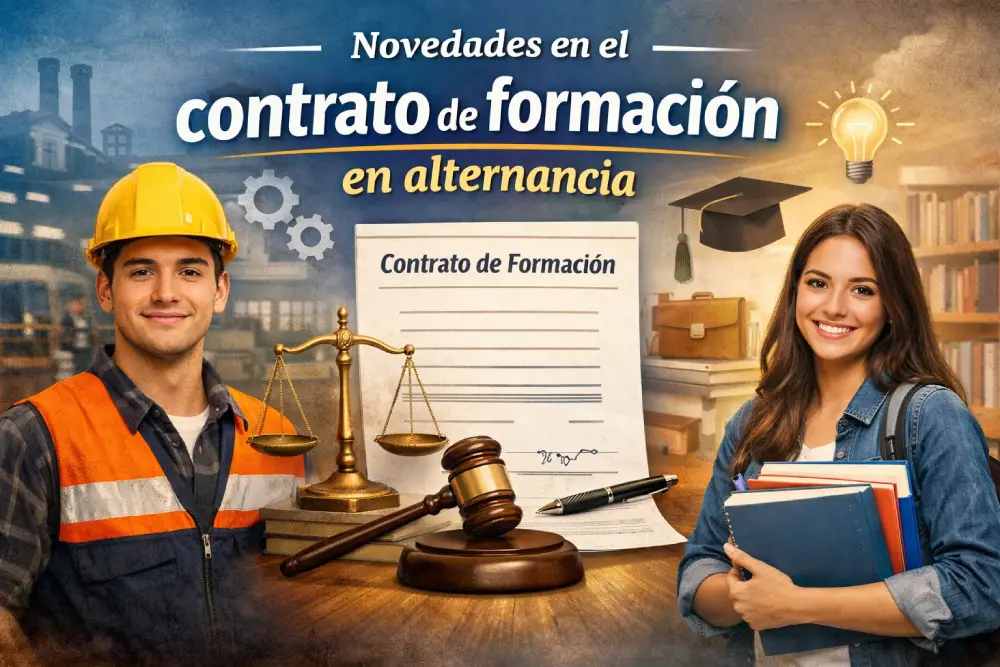 Imagen representativa del contrato de formación en alternancia que combina trabajo remunerado y formación teórica del trabajador